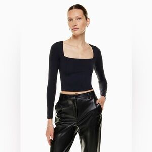 NWT Babaton Black Contour Squareneck Long Sleeve